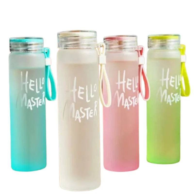 water bottle Premium Frosted Glass Water Bottle 400ml - Image 1