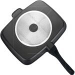 Cook eggs, meat, pancakes and vegetables together in one non-stick pan. Five separate sections make complete meals easier with less cleanup.