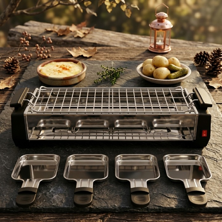 Electric Barbecue Grill with 4 Mini Pans